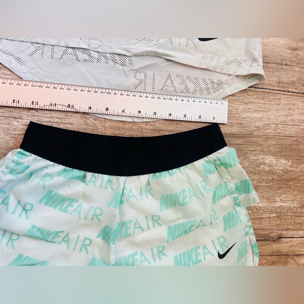 Nike Top Women Outfit Set Small Shorts Tank Top Aeroready Athletic Green #22 - Picture 7 of 11